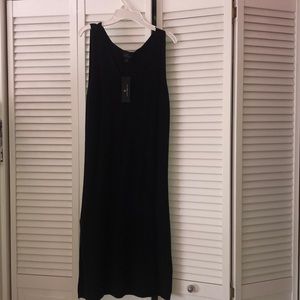 Slit Black Sweater Dress
